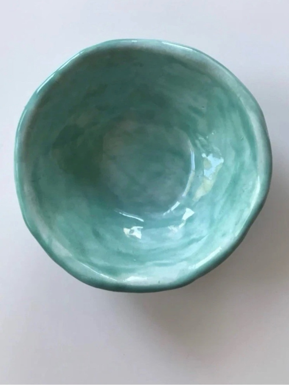 Handmade Ceramic Bowl - Turquoise Accent